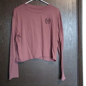 PINK long sleeve crop top